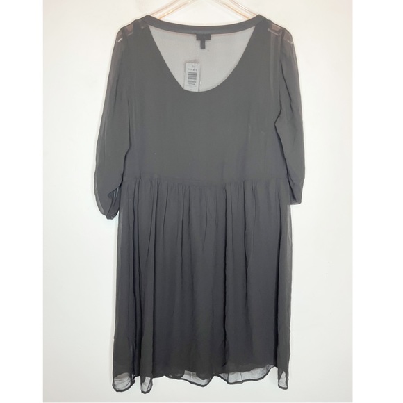 Torrid black Chiffon Shirt Dress, sheer lined. Size 0 - Picture 2 of 8